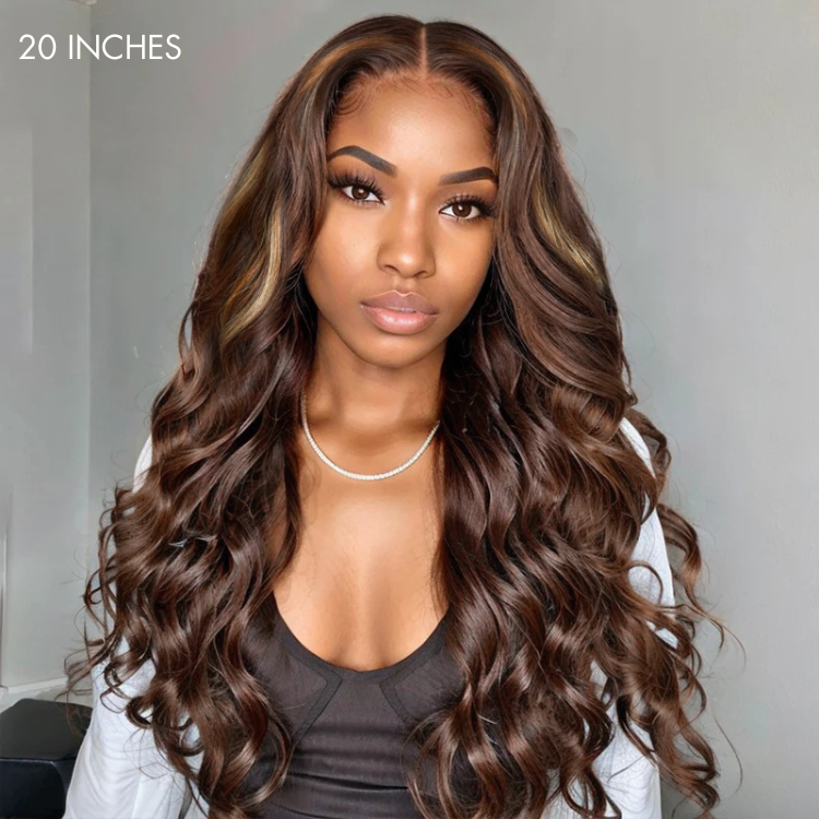 Win Back | Beyon-Inspired | Blonde Brown Highlight Water Loose Wave 5x5 Closure Lace C Part Long Wig 100% Human Hair