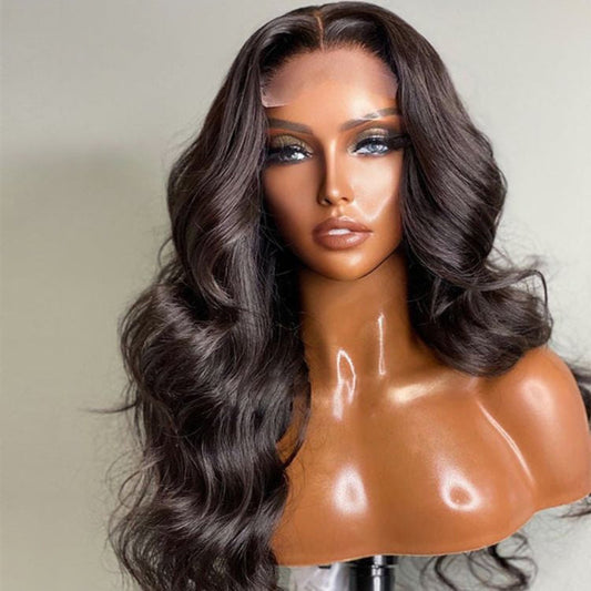 Newbie Only | Super Easy Natural Black Body Wave 4x4 Closure Lace Glueless Mid Part Long Wig 100% Human Hair