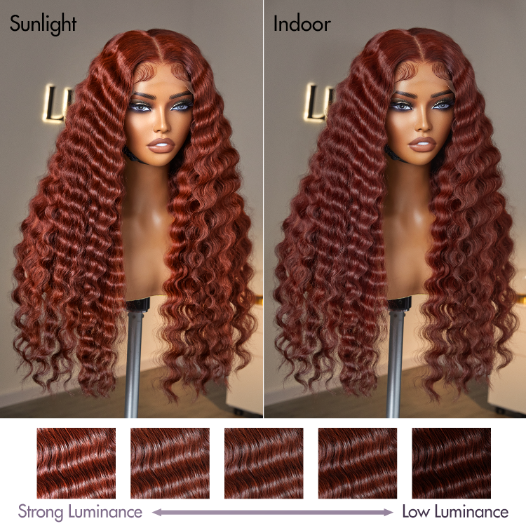 【24 inches = $219.9】Retro Trends Dark Reddish Brown Ocean Wave Glueless 5x5 Closure Lace Long Wig