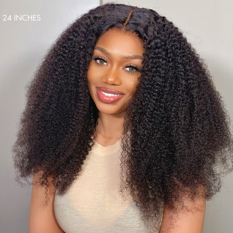 Newbie Only | Afro Curly Glueless Free Parting Undetectable Invisible 13x4 Lace Frontal Wig | Real HD Lace