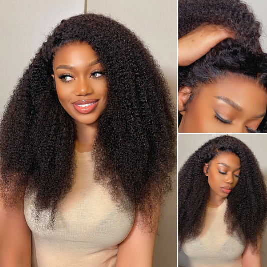 Newbie Only | Afro Curly Glueless Free Parting Undetectable Invisible 13x4 Lace Frontal Wig | Real HD Lace