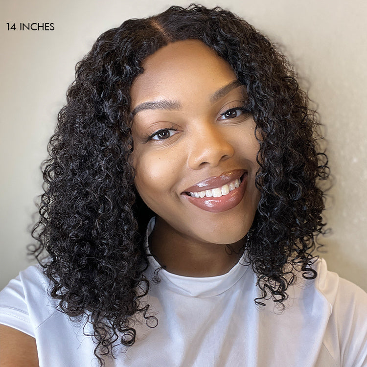 Newbie Only | Vacation Vibes Water Wave 4x4 Closure Lace Glueless Mid Part Short Wig 100% Human Hair