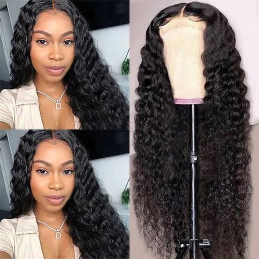 VIP Discount | Breathable Deep Wave 4x4 Closure Lace Glueless Mid Part Long Wig 100% Human Hair