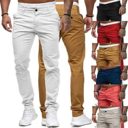 Autumn Mens Pants Cotton Casual Stretch Male Trousers