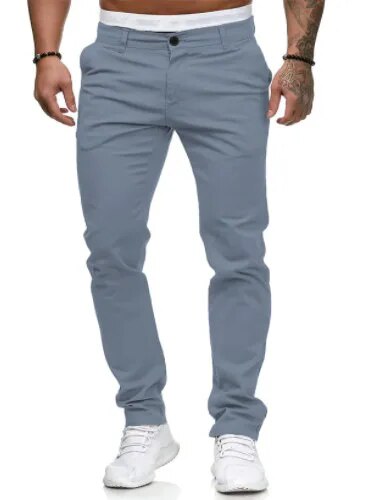 Autumn Mens Pants Cotton Casual Stretch Male Trousers