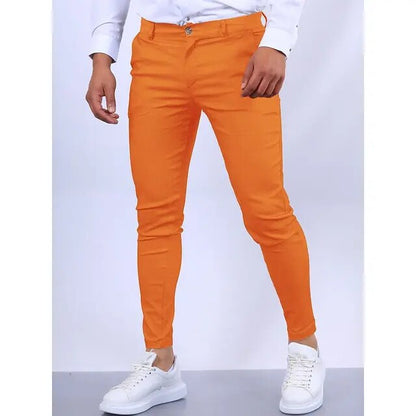 Autumn Mens Pants Cotton Casual Stretch Male Trousers