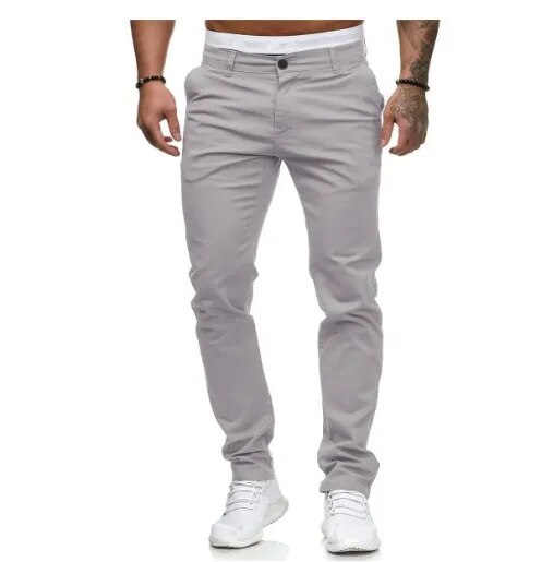 Autumn Mens Pants Cotton Casual Stretch Male Trousers