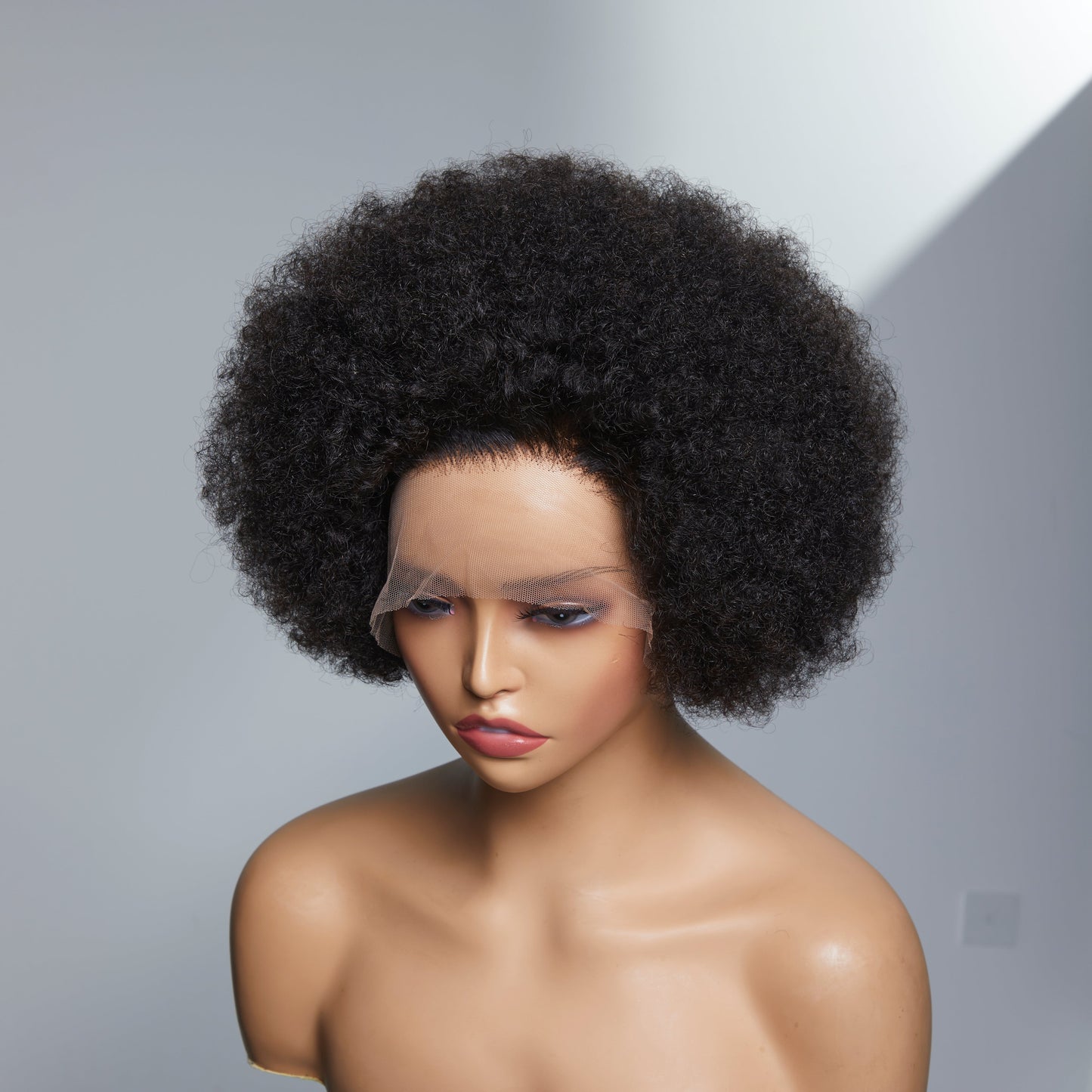 Points Rewards | Retro & Vintage | Ultra Natural Afro Curl 13X2 Frontal Lace Short Wig 100% Human Hair