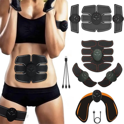 USB Rechargeable Wireless EMS Muscle Stimulator ABS Abdominal Muscle Trainer Toner Body Fitness Hip Trainer Shaping Patch Unisex