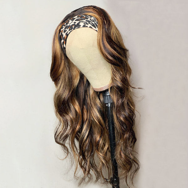 Highlight Headband Wigs Body Wave Long Human Hair Wigs 180% Density - Healthier Me Beauty, LLC