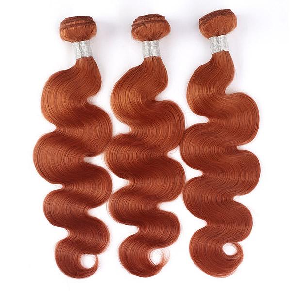 Ginger Orange Bundles with Closure Body Wave Human Hair 3 Bundles with HD Lace Closure - Healthier Me Beauty, LLC