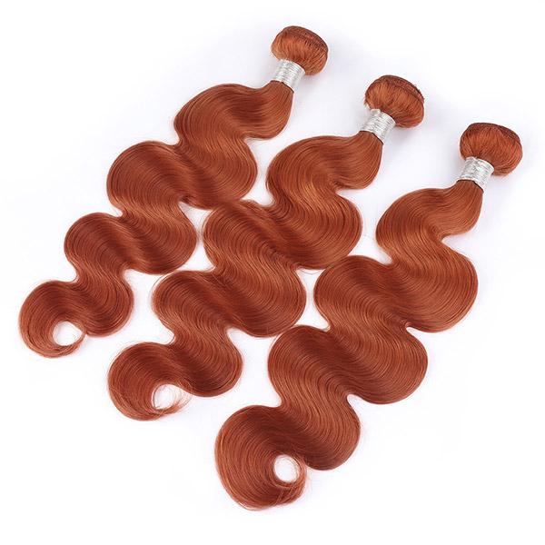 Ginger Orange Bundles with Closure Body Wave Human Hair 3 Bundles with HD Lace Closure - Healthier Me Beauty, LLC