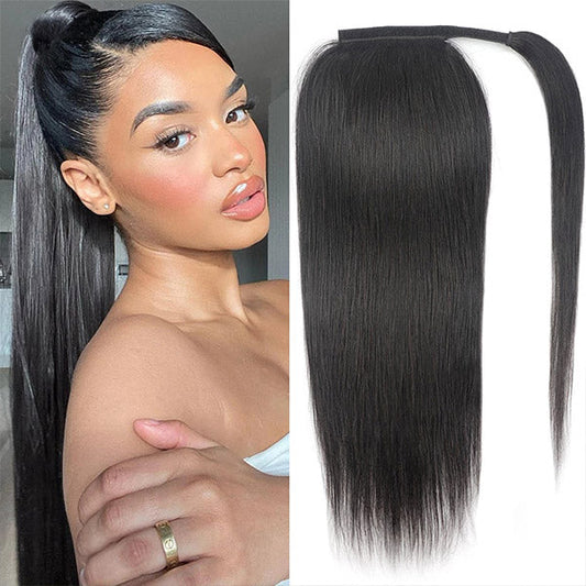 Wrap Around Ponytail Human Hair Extension Virgin Straight Hair Ponytail Extension - Healthier Me Beauty, LLC