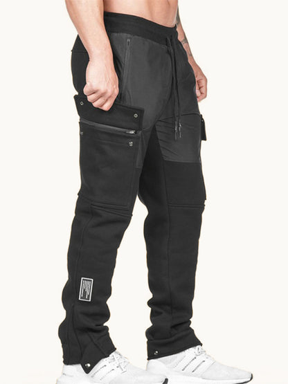 Casual sports trousers slim fit large size outdoor splicing running stretch skinny pants