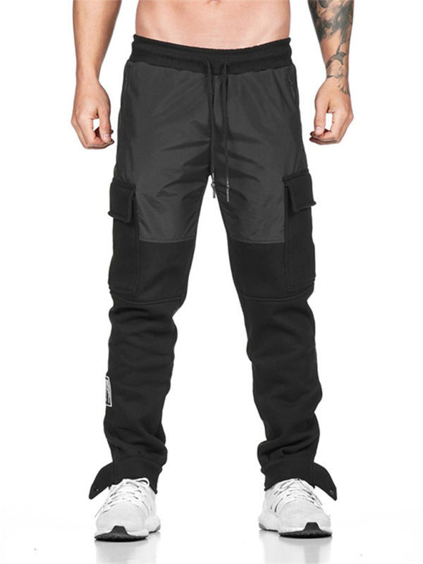 Casual sports trousers slim fit large size outdoor splicing running stretch skinny pants