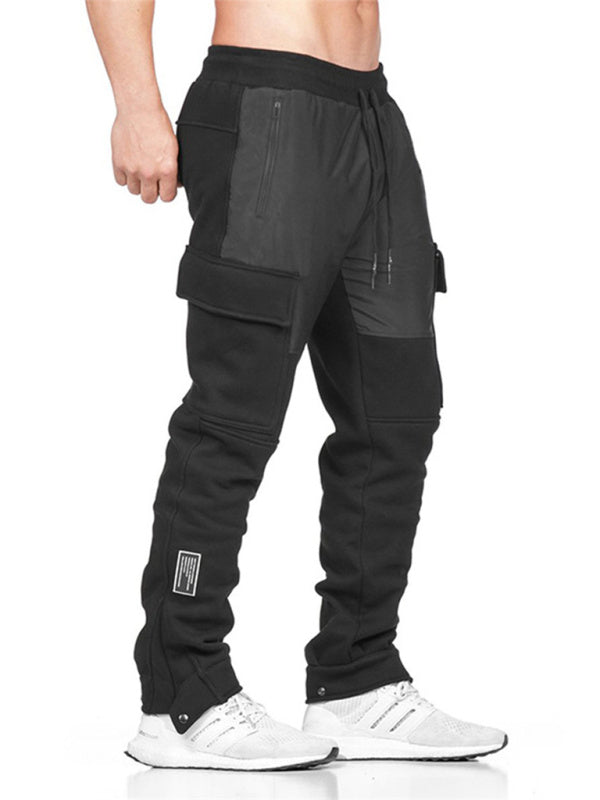 Casual sports trousers slim fit large size outdoor splicing running stretch skinny pants