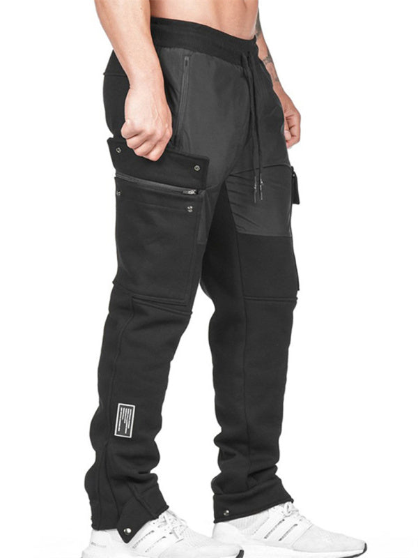 Casual sports trousers slim fit large size outdoor splicing running stretch skinny pants