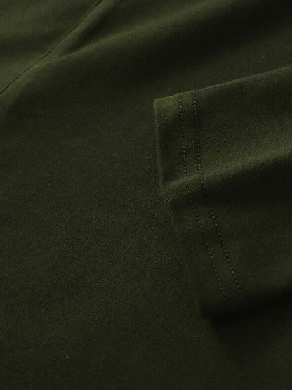 Men's Knitted Round Neck Button Long Sleeve T-Shirt