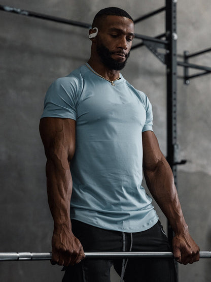 Men's Solid Color Dry Sense Short-Sleeve Shirt