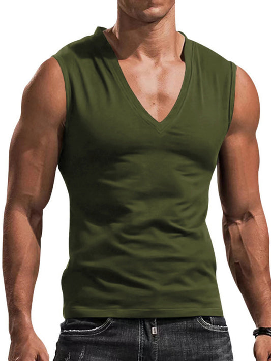 Men's Solid Color Sculpt Cotton Tank