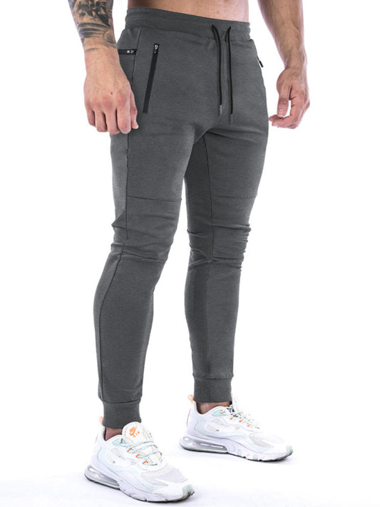 Men's Solid Color Fleece Cargo Pocket Joggers