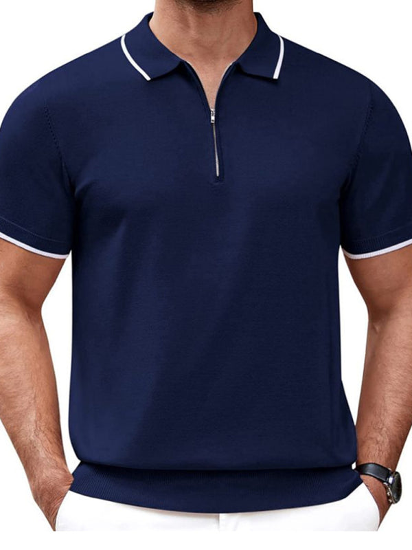 New style zipper sweater casual business polo shirt