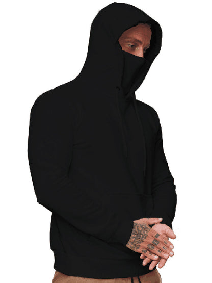 Sweatshirt Hooded Long Sleeve T-Shirt Men's Sweatshirt Mask
