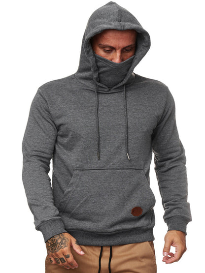 Sweatshirt Hooded Long Sleeve T-Shirt Men's Sweatshirt Mask
