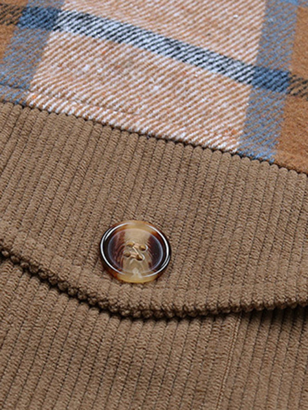 women's vintage lapel patchwork cardigan jacket