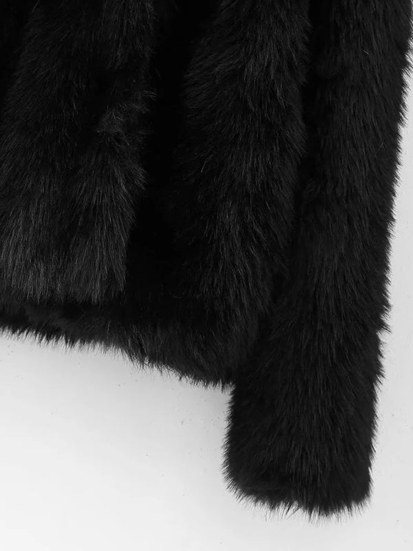 New women's faux fur lapel short coat