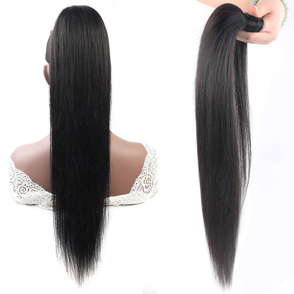 Wrap Around Ponytail Human Hair Extension Virgin Straight Hair Ponytail Extension - Healthier Me Beauty, LLC