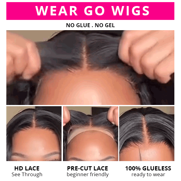 Glueless Body Wave Wig 5x5 HD Lace Wig Short Bob Wigs Pre Cut Wear and Go Wigs